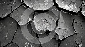 Cracked Earth Texture in Black and White