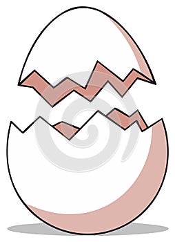Cracked Easter Eggshell Design Illustration Hatching Preparation
