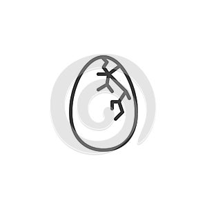 Cracked egg line icon