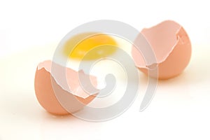 Cracked egg with shallow dof photo