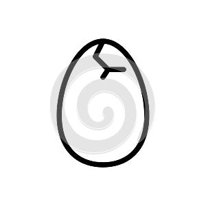 Cracked egg vector illustration, Easter line style icon