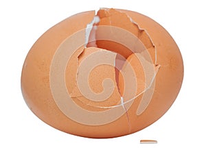 A cracked eggshell.