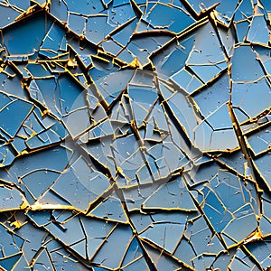 A cracked and fragmented texture with broken glass and shattered pottery1, Generative AI