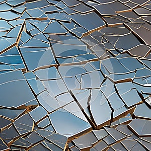 A cracked and fragmented texture with broken glass and shattered pottery4, Generative AI