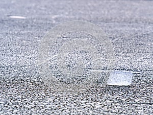 Cracked glacier ice in close-up detail. Natural ice pattern structure with natural baackground.