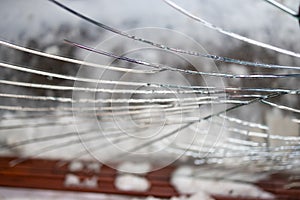 Cracked glass ,The mirror crack Texture Background.