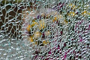 Cracked glass pattern, fragility concept