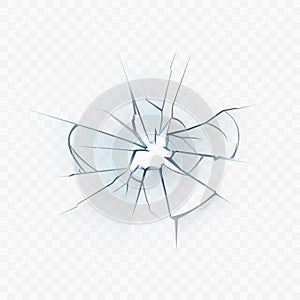 Cracked Glass Window Of Abandoned Building Vector