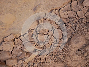 Cracked glay red brown pattern captured in Death Valley photo