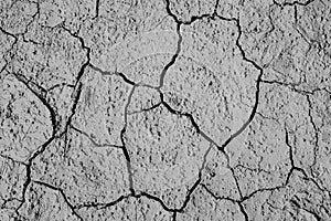 Cracked ground caused by drought in summer