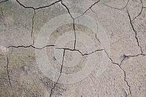 Cracked ground close up