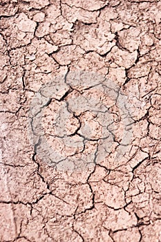 Cracked ground, path, dry soil. Ecology concept. Cracked earth texture and background.