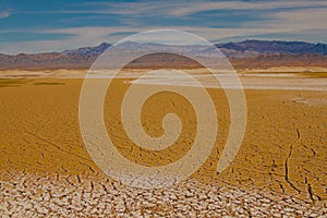 Cracked ground at the salt flats of Death Valley National Park, California