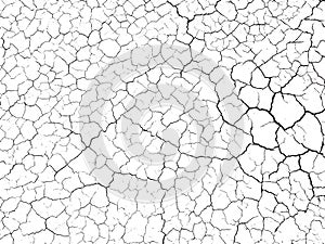 Cracked ground surface texture. Vector illustration.