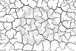Cracked ground surface texture. Vector illustration.
