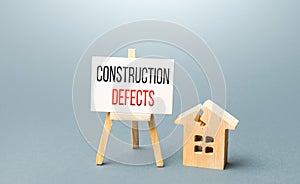 Cracked house and construction defects sign. Correction of damage and elimination of causes that violate the integrity of the