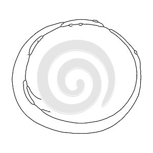 Cracked ink line circle or broken glass vector illustration