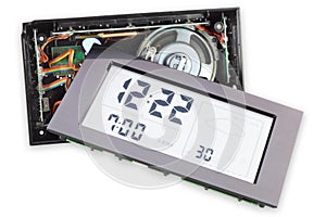 Cracked isolated digital clock