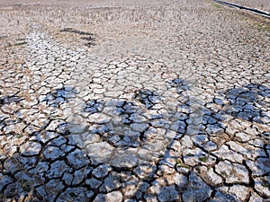 Cracked Land, Dried cracked earth soil ground texture background