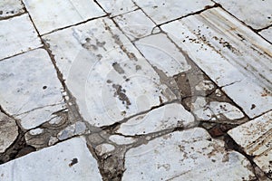 Cracked marble floor