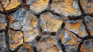 Cracked mud cracks in dry land near the town of Latacunga Chile photo