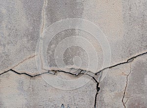Cracked old wall, texture of cracked concrete wall.