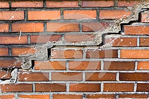 Cracked brick wall texture background