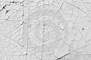 Cracked paint texture, black and white background