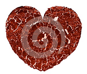 Cracked painted Heart shape