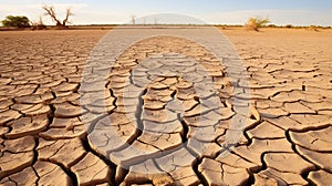 Cracked parched desert ground