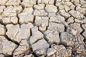 Cracked and parched dry soil