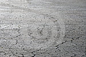 Cracked pavement