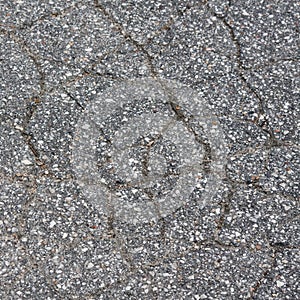 Cracked pavement