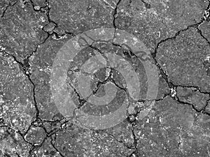 Cracked pavement