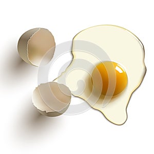 Cracked raw egg