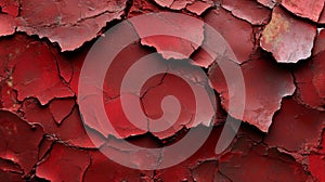 Cracked Red Paint Surface Texture Abstract