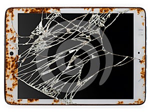 cracked screen with tablet pc