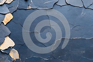 cracked slate texture, dark blue stone background - abstract textures