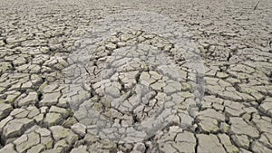 Cracked soil ground of dried lake or river