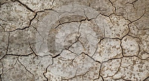 Cracked soil ground into the dry season, Broken clay pattern, Texture background.