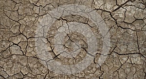 Cracked soil ground into the dry season, Broken clay pattern, Texture background.