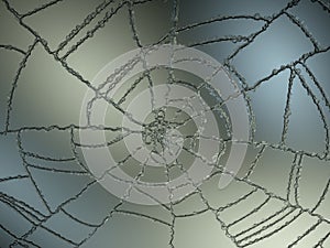 Cracked and Splitted glass with gradient light