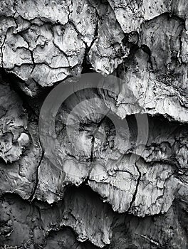 Cracked Stone Texture with Dramatic Black and White Lighting