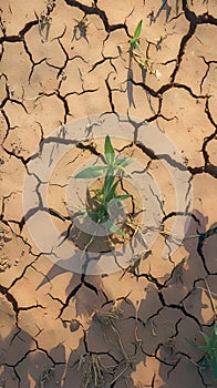 Cracked summer soil, parched and weathered, longing for life giving rain