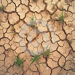 Cracked summer soil, parched and weathered, longing for life giving rain