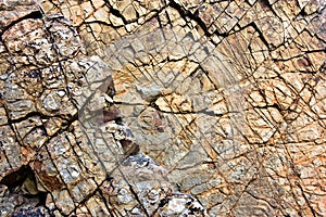 Cracked surface of cliff face