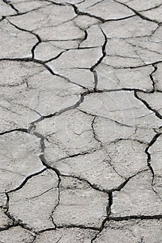 cracked up topsoil in a catastrophic drought in summer