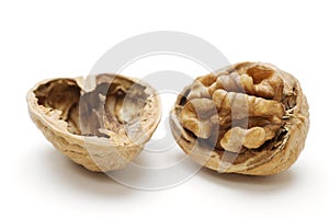 Cracked Walnut Isolated on White