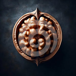 A cracked walnut revelation, Ai generated image