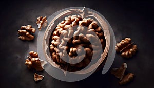 A cracked walnut revelation, Ai generated image